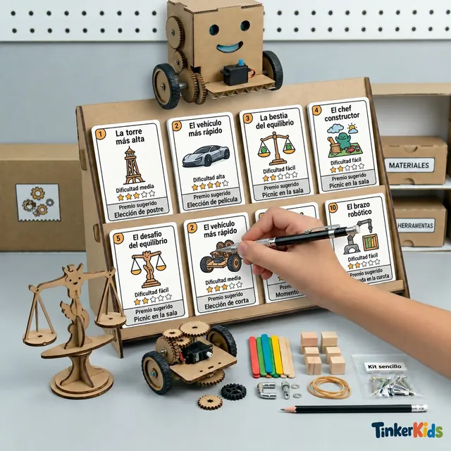 Tarjetas de construcción en familia